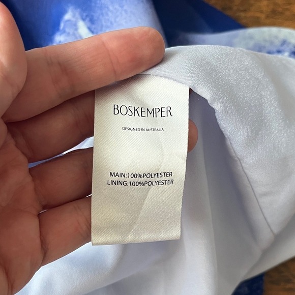 Boskemper Elegant Asymmetrical Blue and White Dress, size XS - Picture 5 of 13